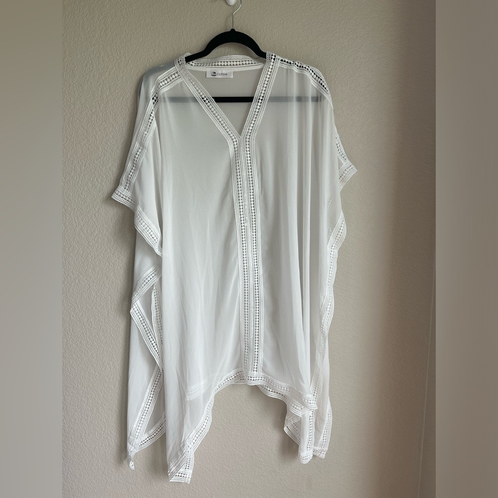 Cupshe White sheer cover up